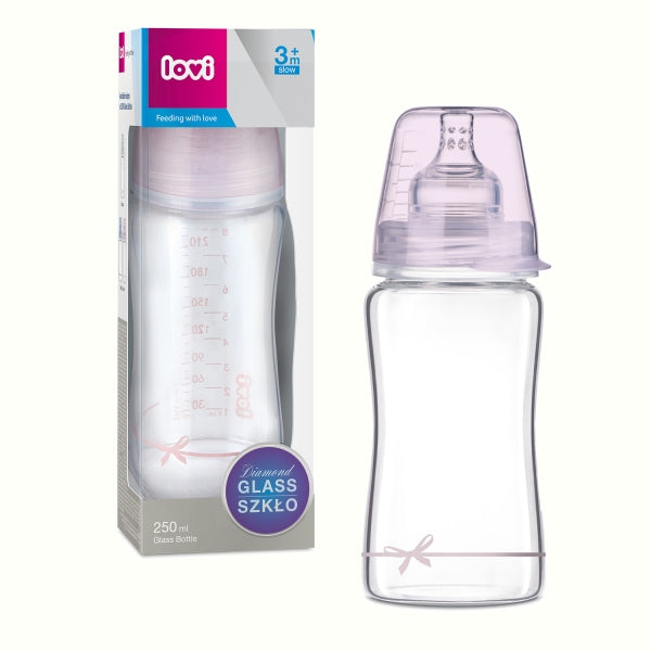 LOVI Biberon sticla DIAMOND GLASS 250 ml Baby Shower fata